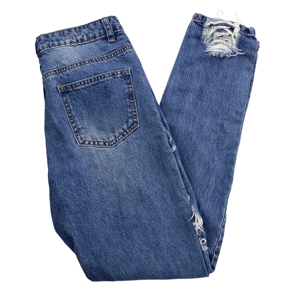 Riot High Rise Womens Distressed Mom Jeans, Riot Heavily Ripped Womens 629 - Picture 10 of 10